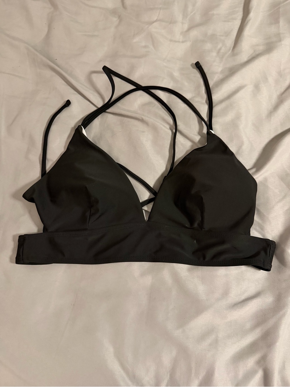 Black Strappy Triangle Bralette